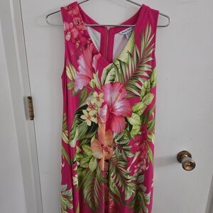 Tommy Bahama Tropical Pink and White Dress